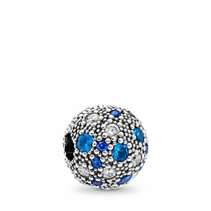 Pandora Cosmic Stars Charm - Sterling Silver/Blue/Mixed Stones/Cubic Zirconia - Canada | IZ1041VY